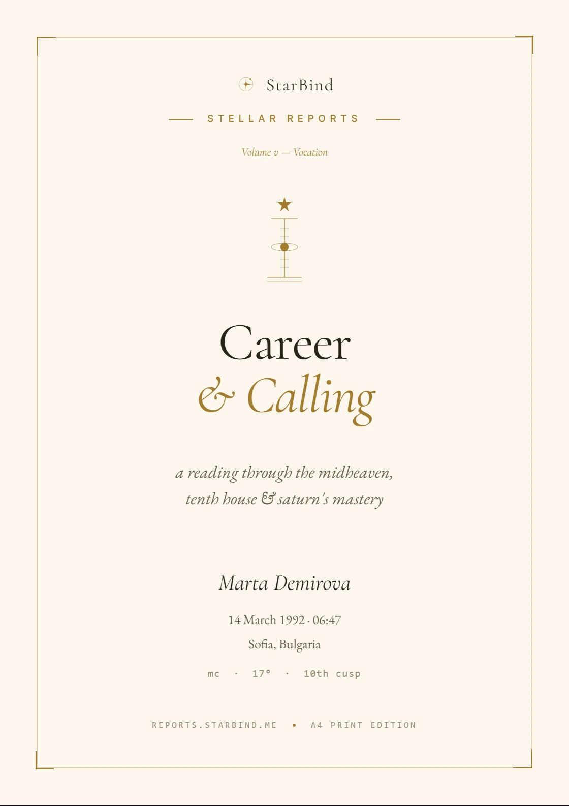 Career & Calling Report — cover