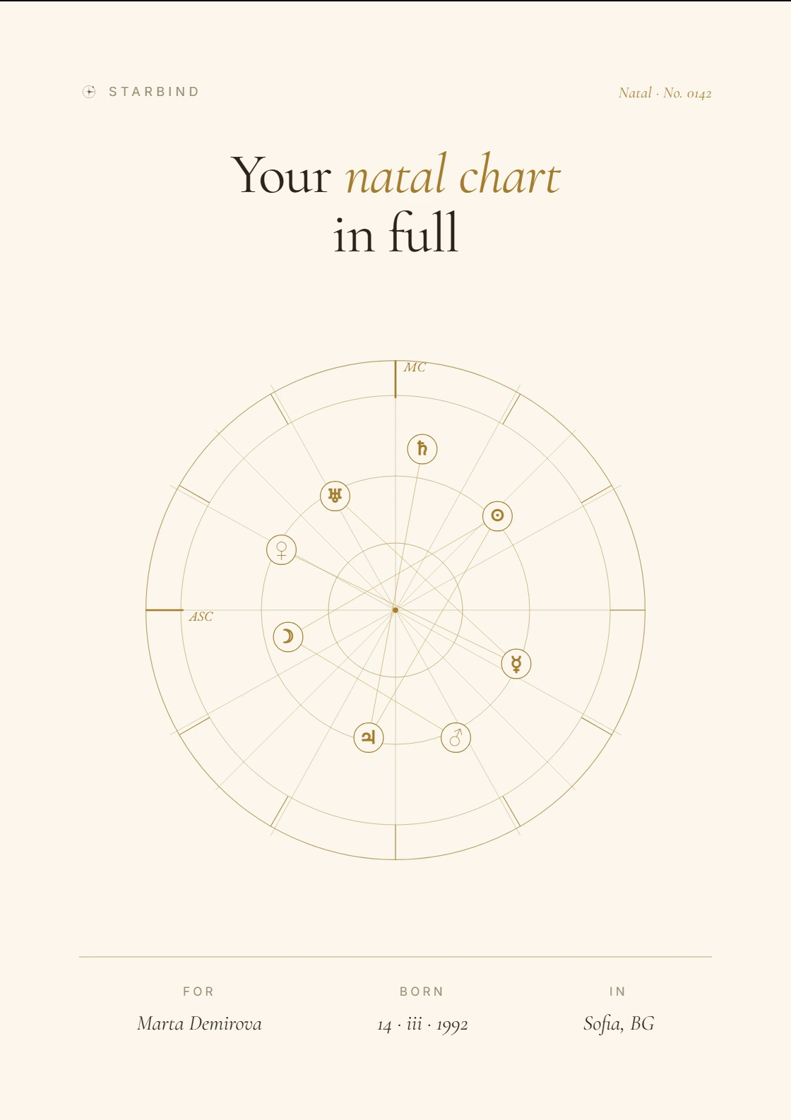 Cosmic Blueprint — Natal Chart Report — cover