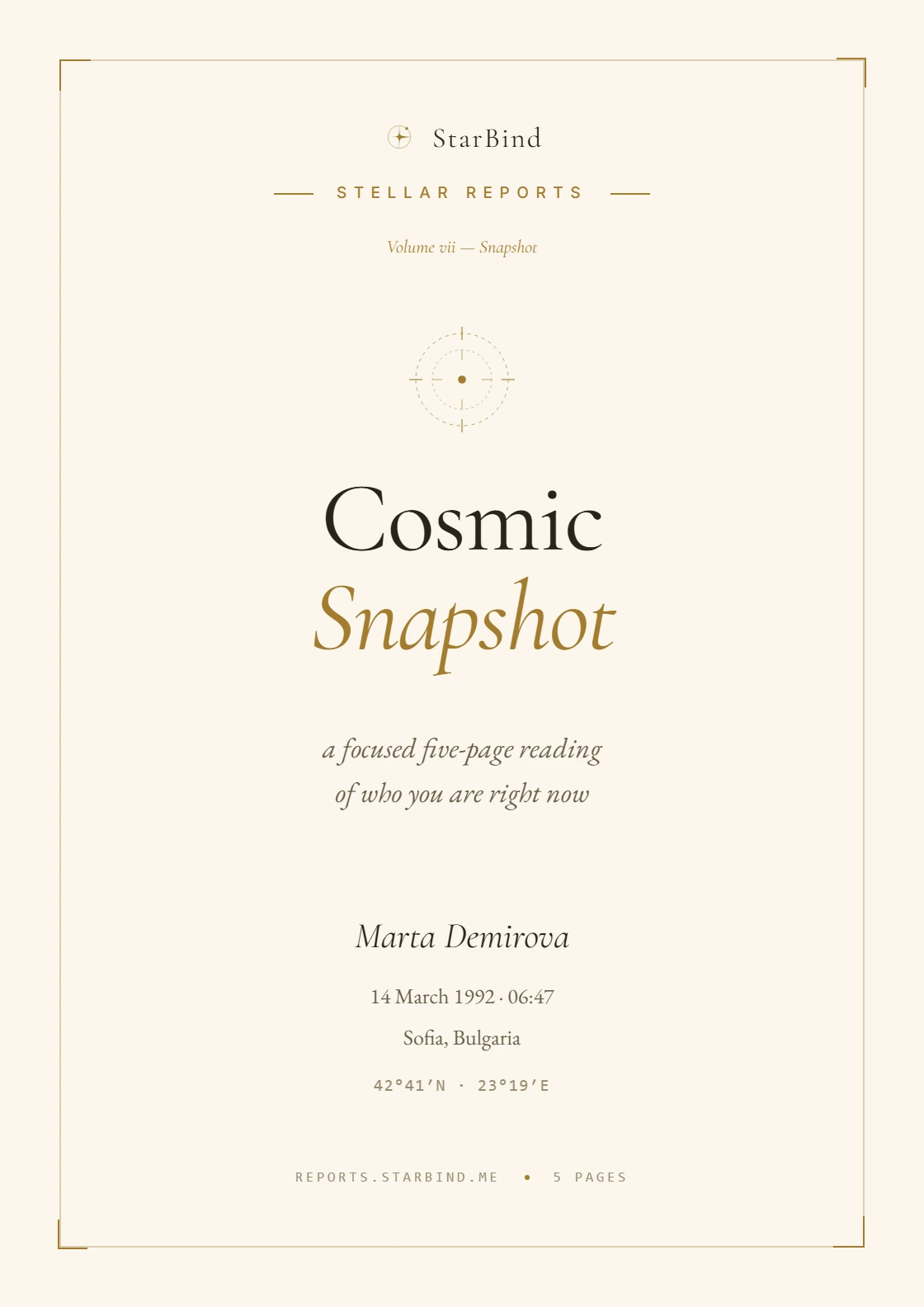 Cosmic Snapshot — Mini Report — cover