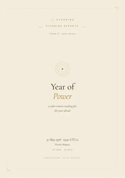 Solar Return Report, cover