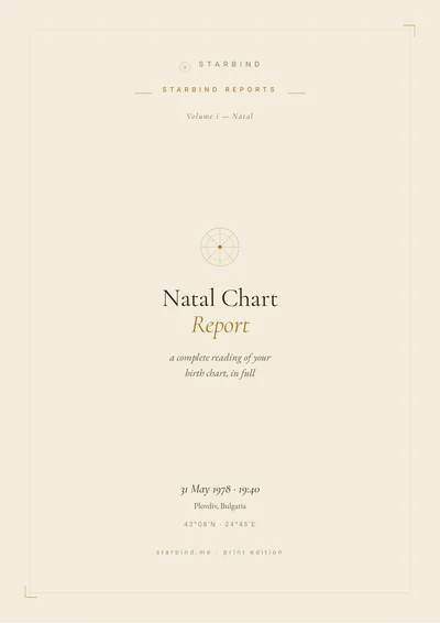 Natal Chart Report — cover
