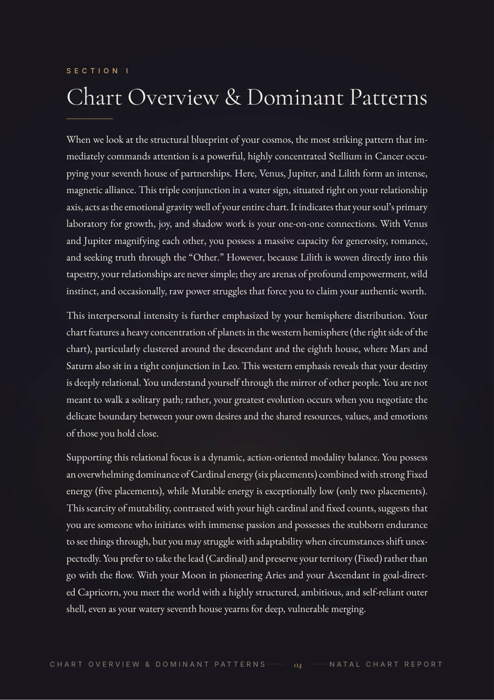 Natal Chart Report — sample page 3