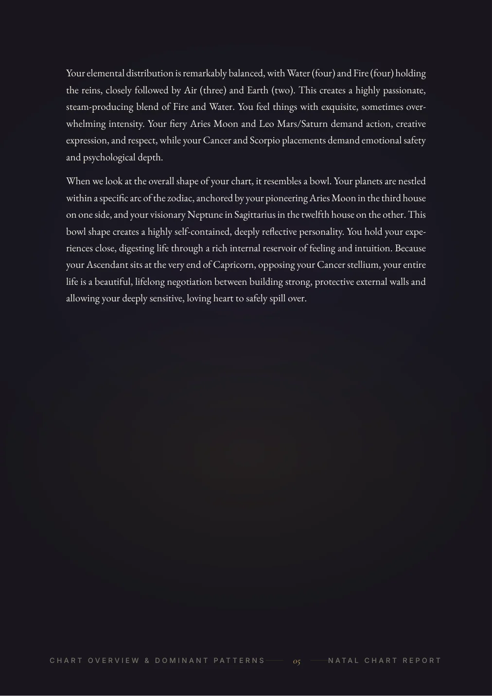 Natal Chart Report — sample page 4
