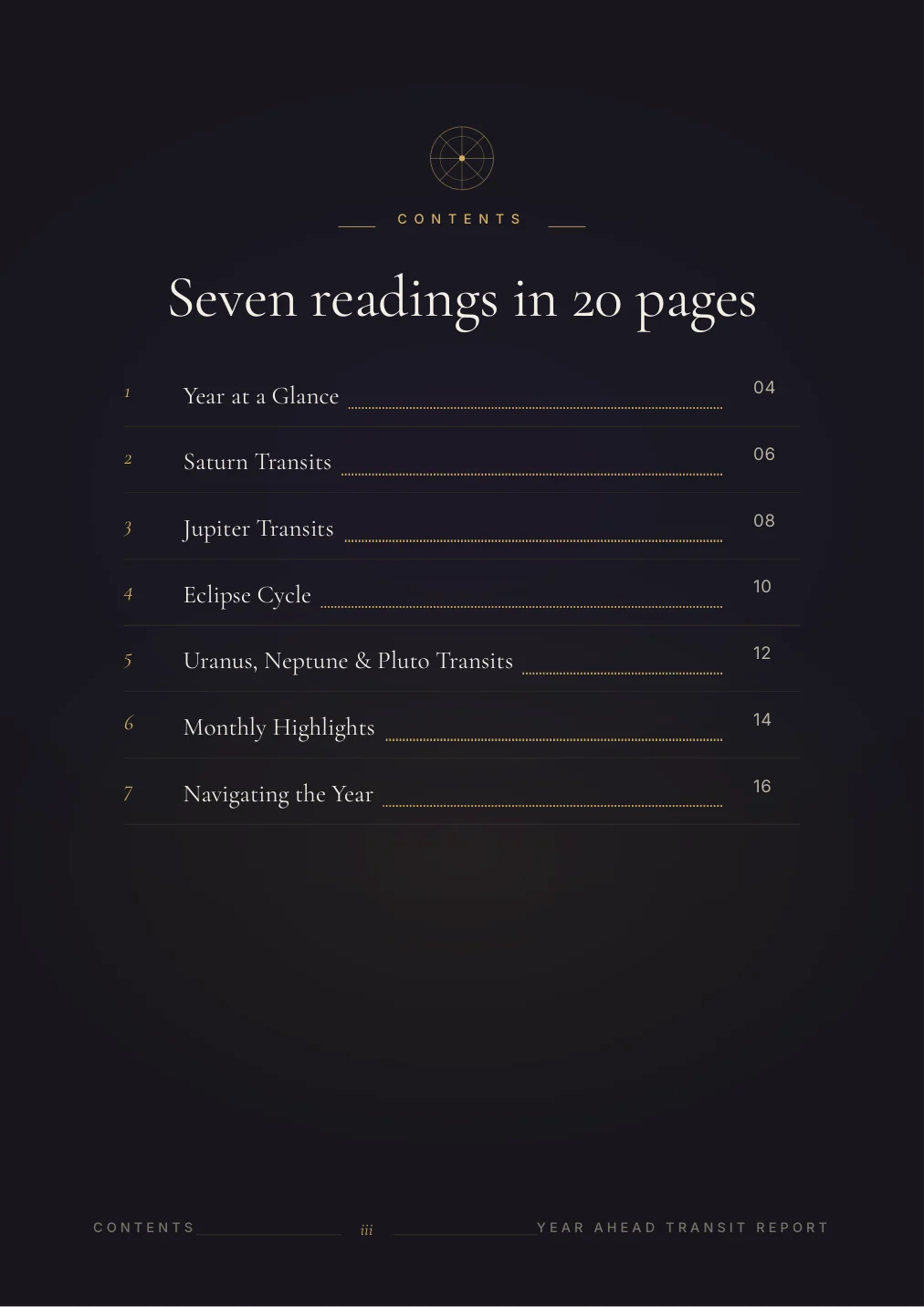 Year Ahead Overview — sample page 1