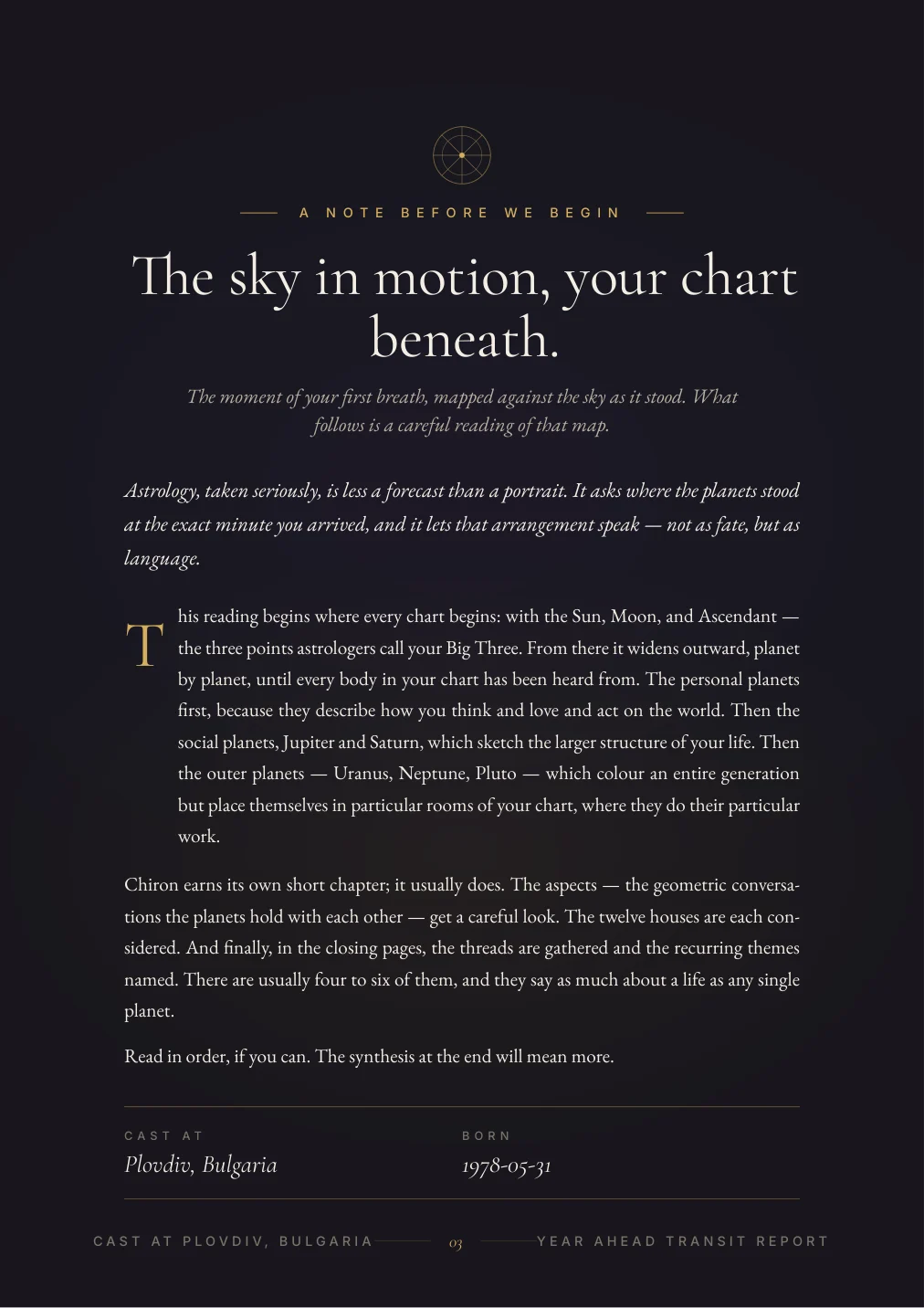 Year Ahead Overview — sample page 2