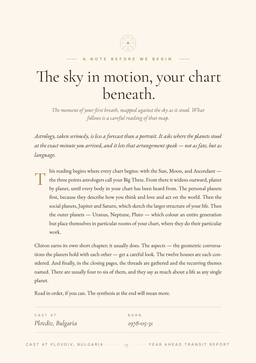 Year Ahead Overview — sample page 2