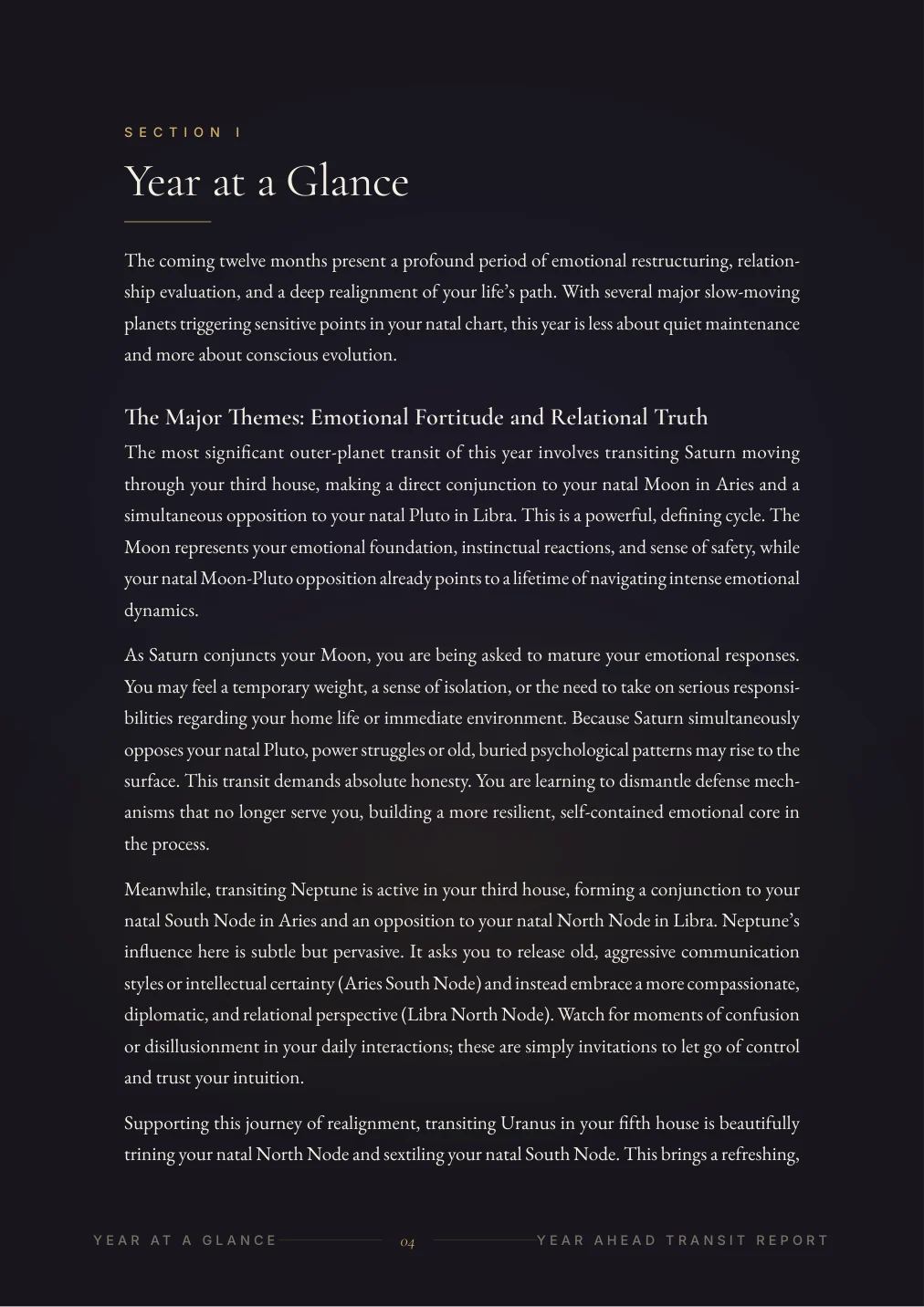 Year Ahead Overview — sample page 3