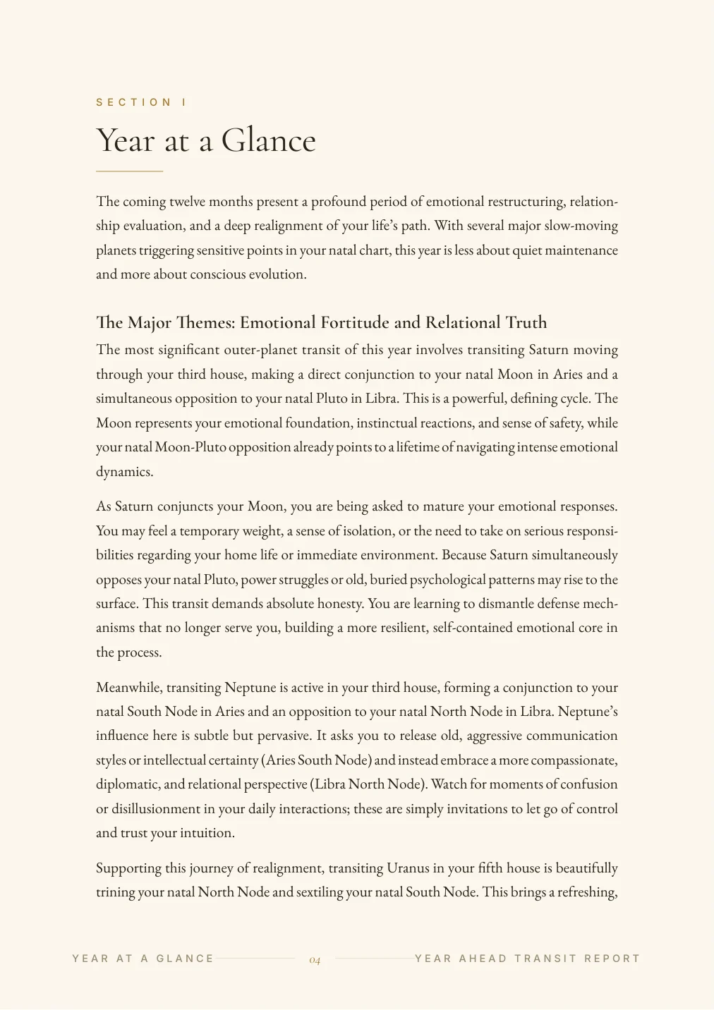 Year Ahead Overview — sample page 3