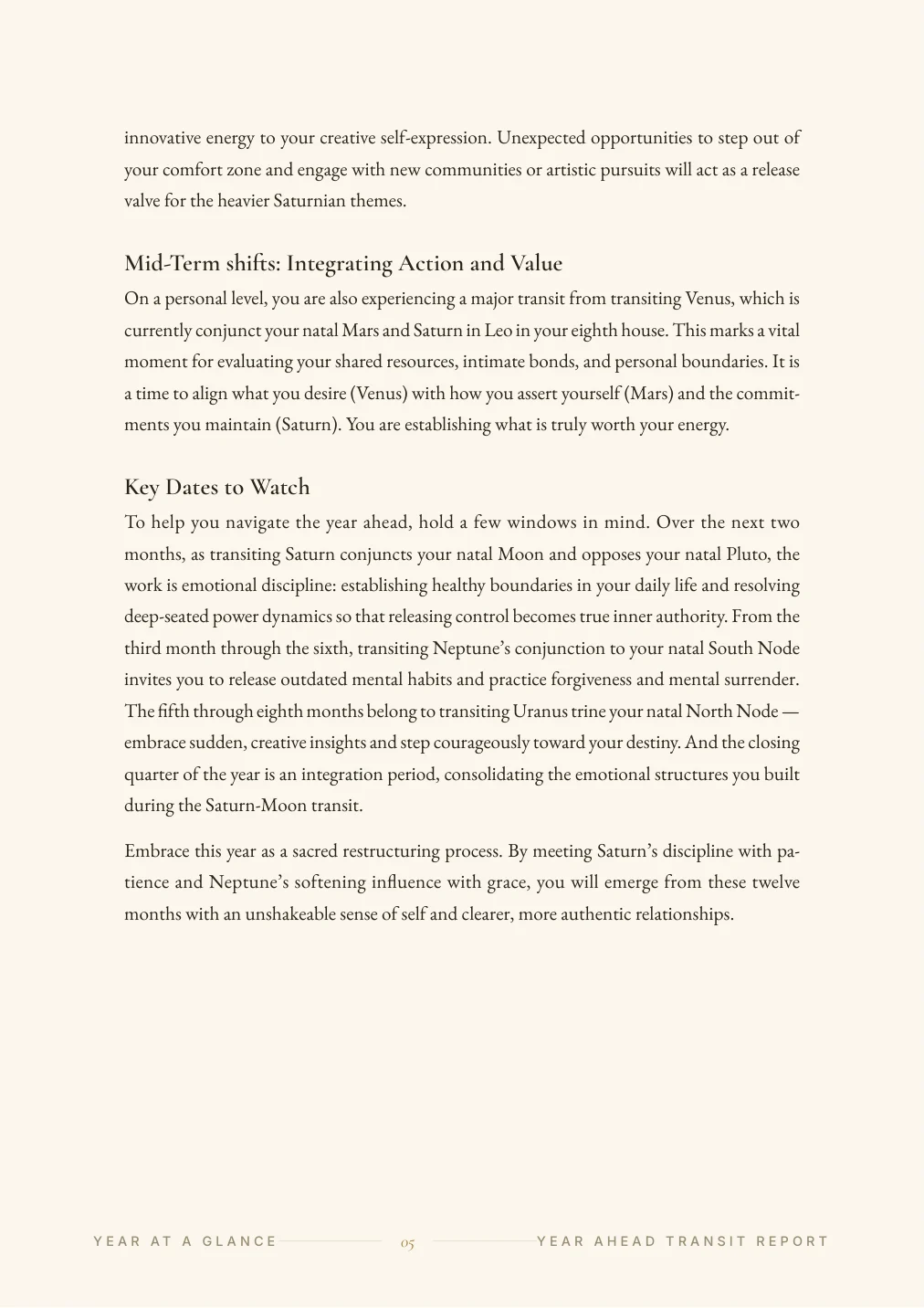 Year Ahead Overview — sample page 4